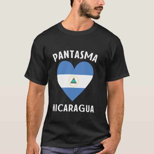ニカラグアの旗ハート パンタスマシティ Tシャツ (正面)