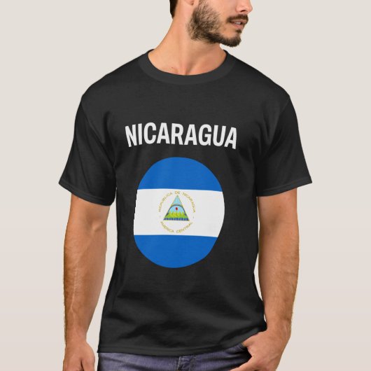 ニカラグアの旗 モダン Tシャツ (正面)