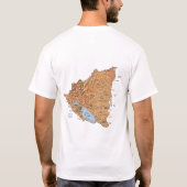 ニカラグアの旗+地図+テキストTシャツ Tシャツ (裏面)