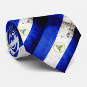 ニカラグアの黒くグランジな旗 ネクタイ (ロール)