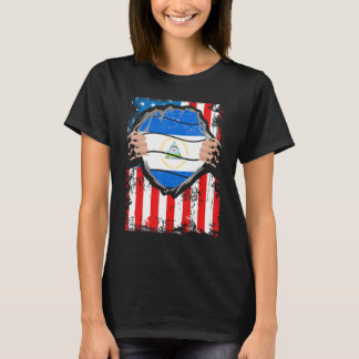 ニカラグアアメリカ人ニカラグア国旗f tシャツ