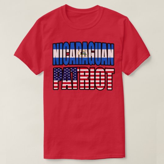 ニカラグアアメリカ愛国者プライド伝統国旗 Tシャツ (デザイン正面)