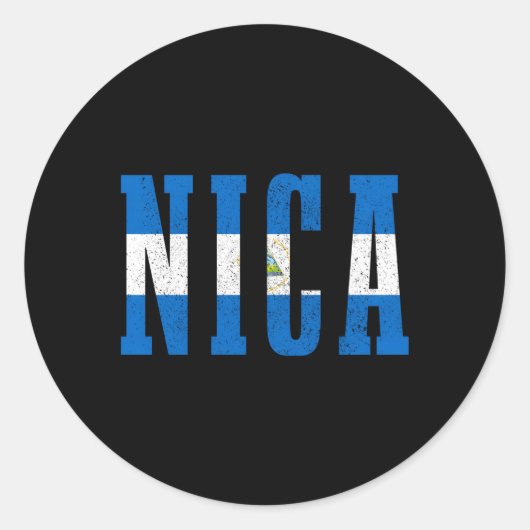 ニカラグアニカラグア国旗のプライドNica ラウンドシール (正面)