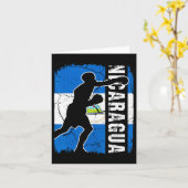 ニカラグアボクシングチームニカラグア国旗のボクシング手袋 カード (黄色い花)