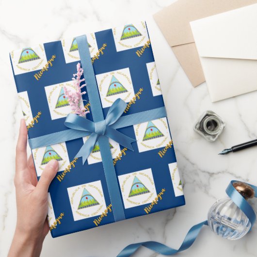 ニカラグアラッピング紙、ニカラグア国旗の愛国者 ラッピングペーパー (ギフト)