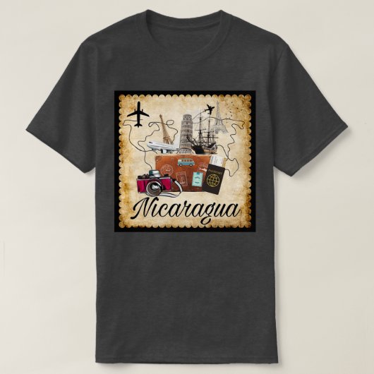 ニカラグア世界旅行土産旅行先 Tシャツ (デザイン正面)
