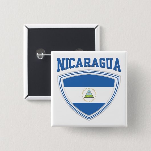 ニカラグア国旗のシールド 缶バッジ (正面&裏面)