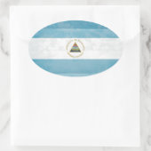 ニカラグア国旗のシール 楕円形シール (バッグ)