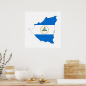 ニカラグア国旗のマップ図形の記号 ポスター (キッチン)