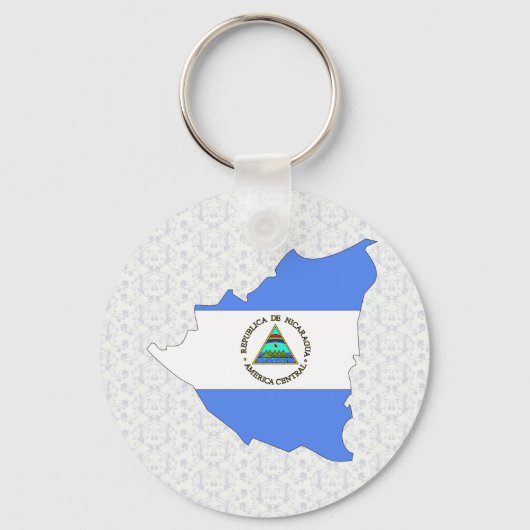 ニカラグア国旗の地図フルサイズ キーホルダー (正面)