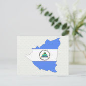 ニカラグア国旗の地図フルサイズ ポストカード (スタンド正面)