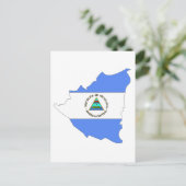 ニカラグア国旗の地図 ポストカード (スタンド正面)