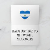 ニカラグア国旗の愛国的誕生日 カード (内部)