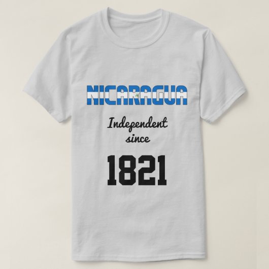 ニカラグア国旗の独立性お祝い Tシャツ (デザイン正面)