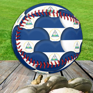 ニカラグア国旗、ハート – ベースボール、ニカラグア大好き 野球ボール