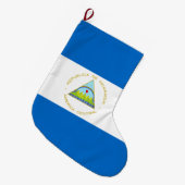 ニカラグア国旗 ラージクリスマスストッキング (正面 (吊り時))