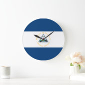 ニカラグア国旗 ラージ壁時計 (ホーム)