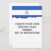 ニカラグア国旗 招待状 (正面/裏面)