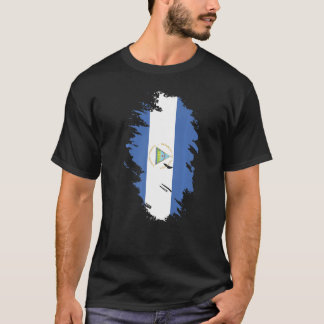 ニカラグア土産婦男性へ国旗 Tシャツ