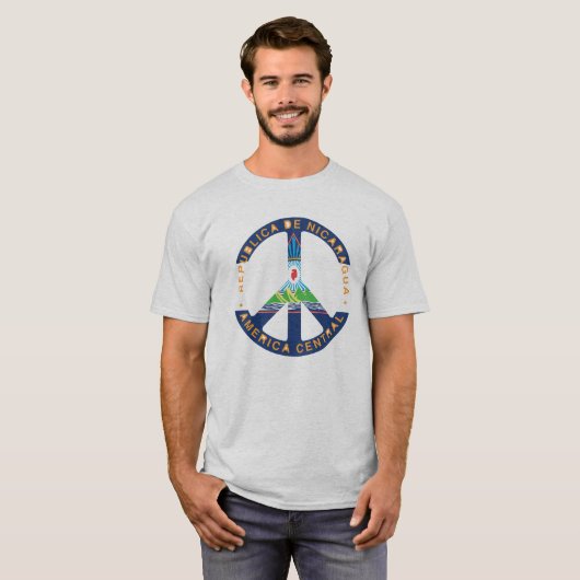 ニカラグア平和国旗の土産 Tシャツ (正面フル)