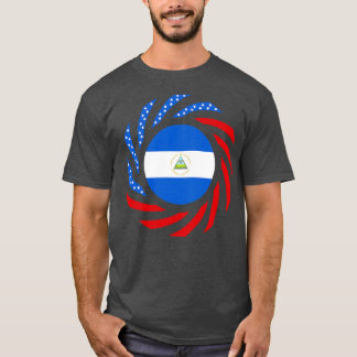 ニカラグア系アメリカ多国籍愛国国旗 Tシャツ