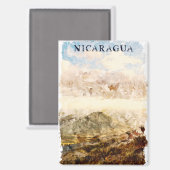 ニカラグア風景水彩旅行 マグネット (正面/裏面)