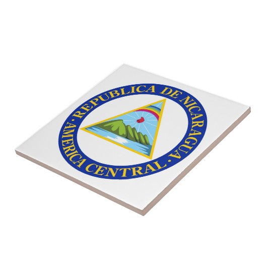 ニカラグア-または記号旗か紋章または紋章付き外衣 タイル (側面)