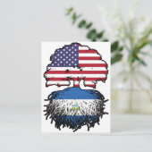 ニカラグア・ニカラグアアメリカ合衆国ツリールーツ国旗 ポストカード (スタンド正面)