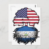 ニカラグア・ニカラグアアメリカ合衆国ツリールーツ国旗 ポストカード (正面/裏面)