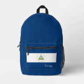 ニカラグア，バックパック，ニカラグア国旗/愛国的 プリントバックパック (正面)