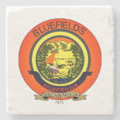 ニカラグア,ブルーフィールドのシール ストーンコースター (正面)