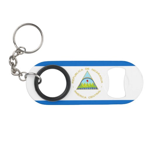 ニカラグア-ラテンアメリカの旗 キーホルダー栓抜き (正面(横))