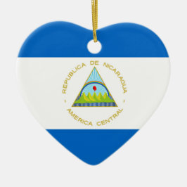 ニカラグア-ラテンアメリカの旗 セラミックオーナメント