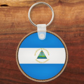 ニカラグカッコいいア国旗のシール キーホルダー (正面)