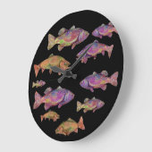 ニカラフルジマス ラージ壁時計 (傾斜)