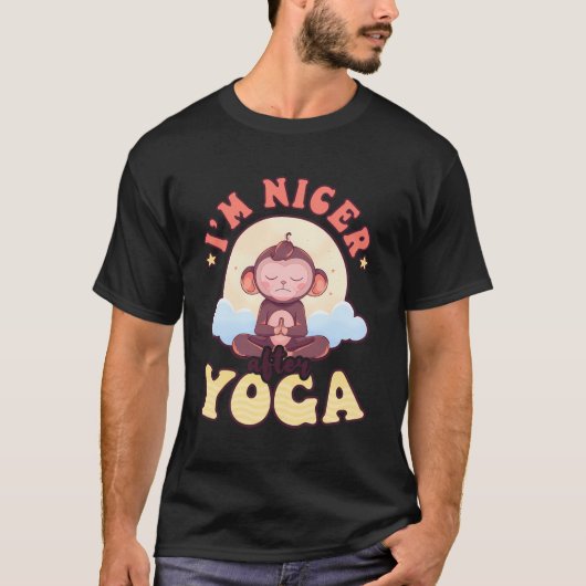 ニカーアフターヨガデザインモンキー恋人 Tシャツ (正面)