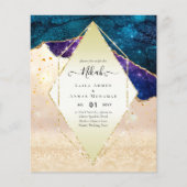 ニカ結婚式がアゲート金ゴールドグリッター予算を招く (正面)