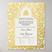 ニカ証明書ニカ名イスラーム結婚ズ 箔ポスター (正面)
