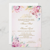 ニカ・ワリーマ式典招待状 ピンクゴールド 招待状 (正面/裏面)