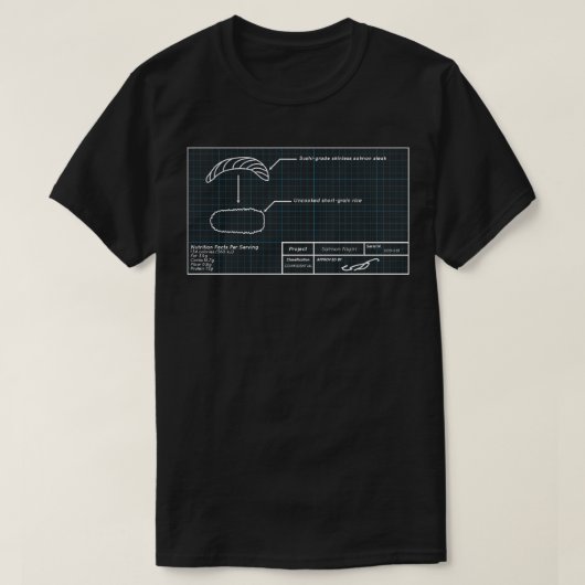 ニギリ青写真 Tシャツ (デザイン正面)