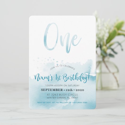 ニクカスタムソンの最初の誕生日招待状 招待状 (スタンド正面)