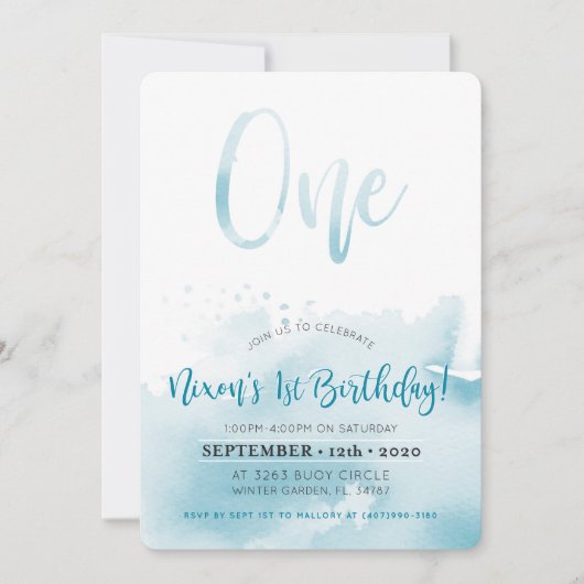 ニクカスタムソンの最初の誕生日招待状 招待状 (正面)