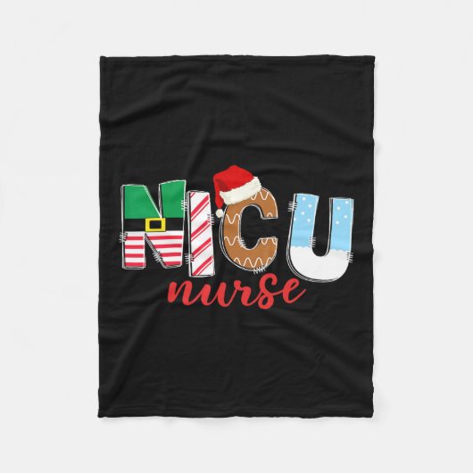 ニククリスマスnicuナースクリスマスパーティーニクナーシング フリースブランケット (正面)