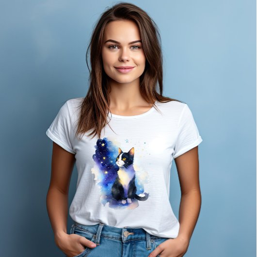 ニクシーと名付けられた猫 - 水彩画風 Tシャツ