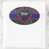 ニクソンの一族の格子縞のスコットランドのキルトのタータンチェック 楕円形シール (バッグ)