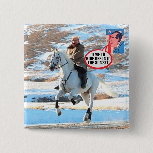 ニクソン氏はトランプ氏に助言する 缶バッジ (正面)