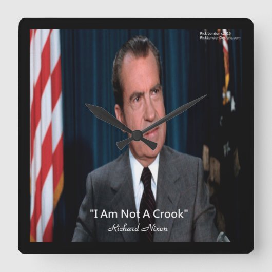 ニクソン&泥棒じゃない名言 壁掛け時計 スクエア壁時計 (正面)