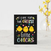 ニクナースイースターチーム小さな人間Cutest Chick Nu カード (黄色い花)