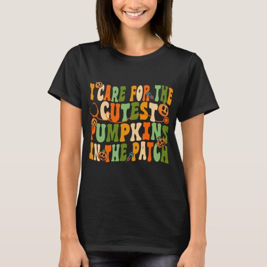 ニクナース気にハロウィンIのカボチャ Tシャツ (正面)