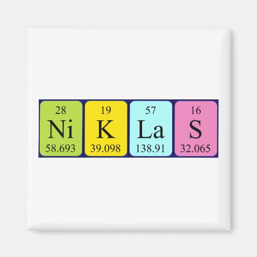 ニクラス周期表名磁石 マグネット (正面)